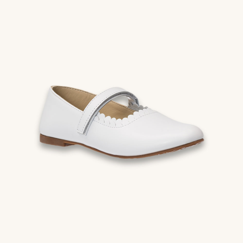 Aria Ballet Flat | White Leather
