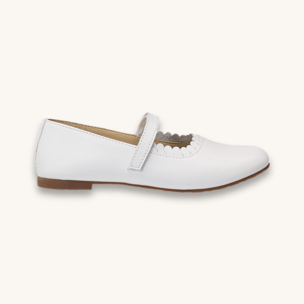 Aria Ballet Flat | White Leather