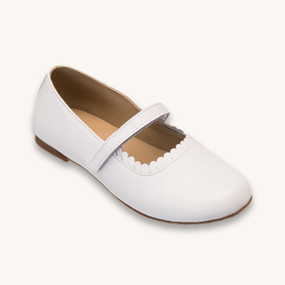 Aria Ballet Flat | White Leather