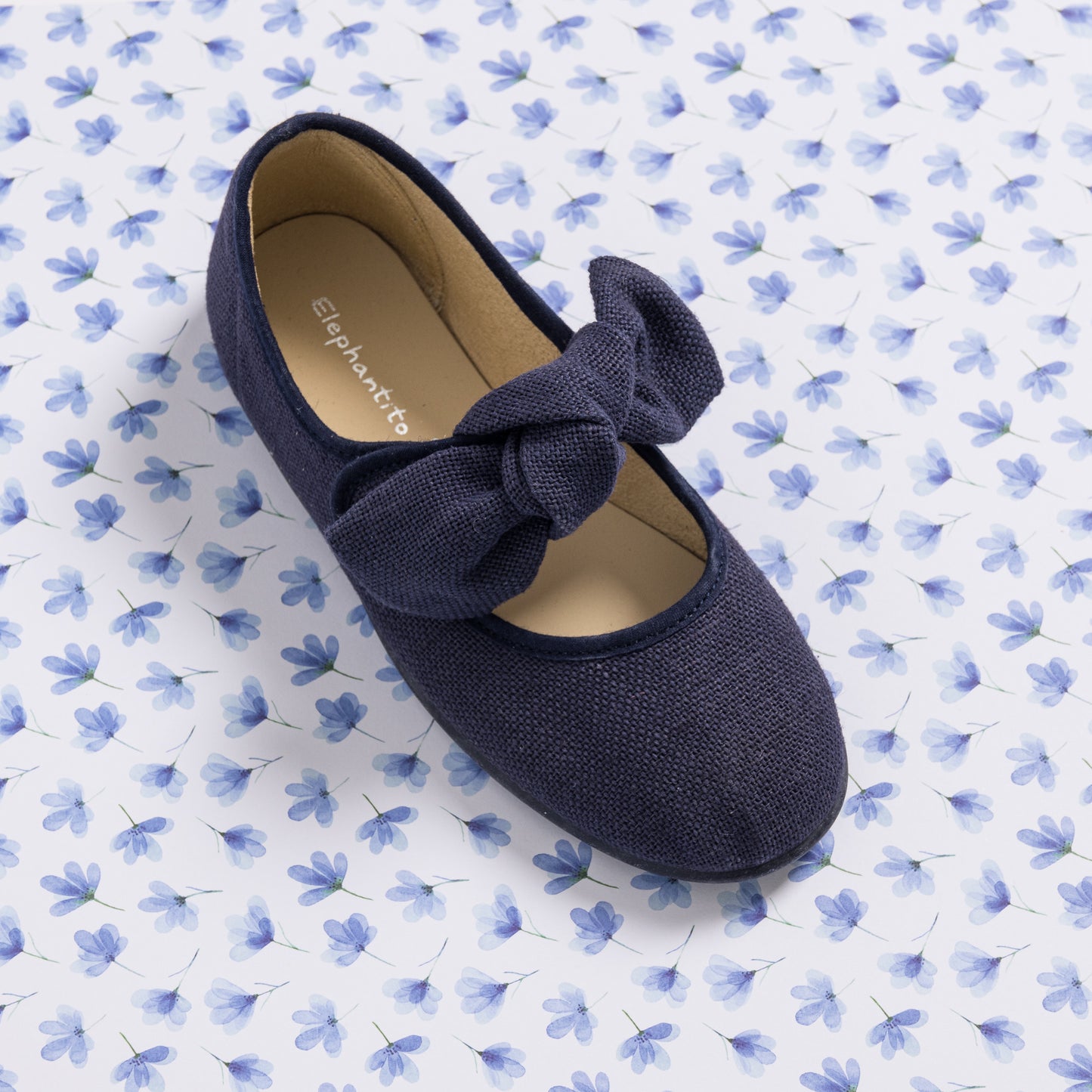 Linen Bow Mary Jane Navy