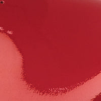 Glossy red patent leather ballerina flat with rounded toe and smooth finish.