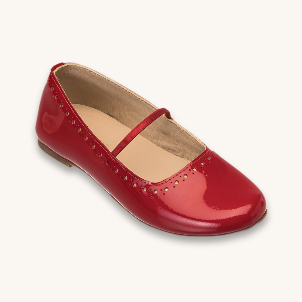 Sasha Ballet Flat | Red Leather