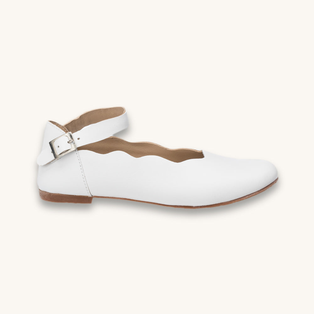 Ondina Ballet Flat | White Leather