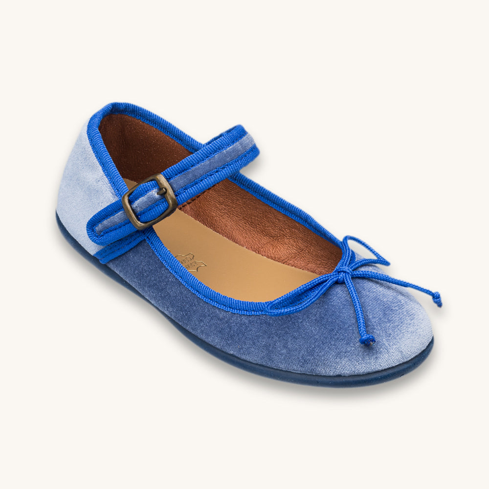 Ellis Velvet Ballet Flat | French Blue