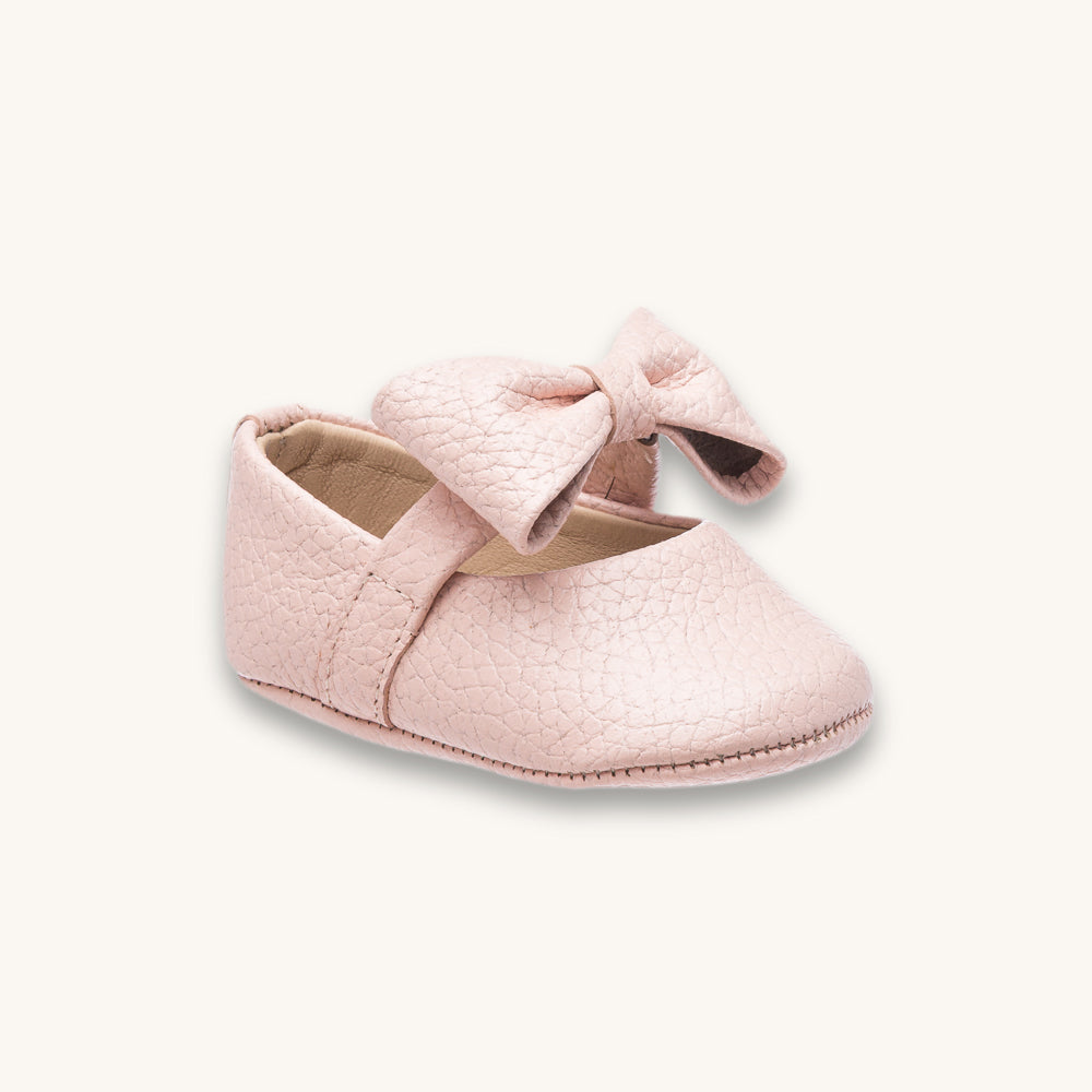 Baby Bow Ballet Flat | Pink Leather