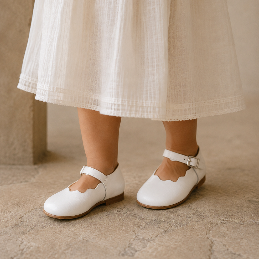 Toddler Ondina Ballet Flat | White Leather