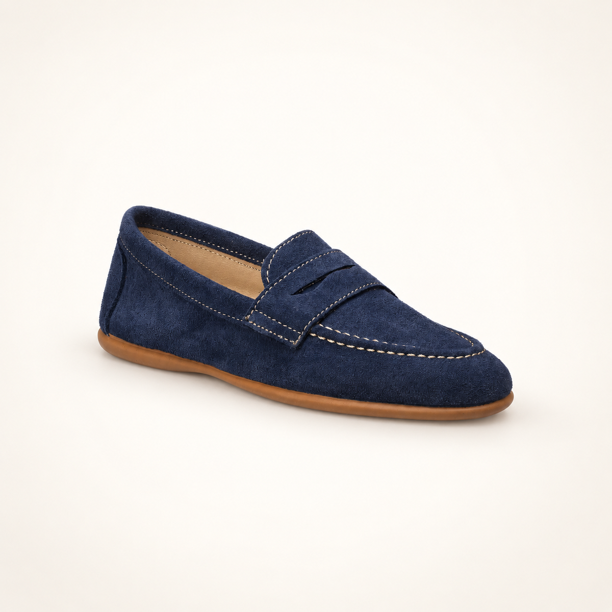 Suede Penny Loafer | Navy