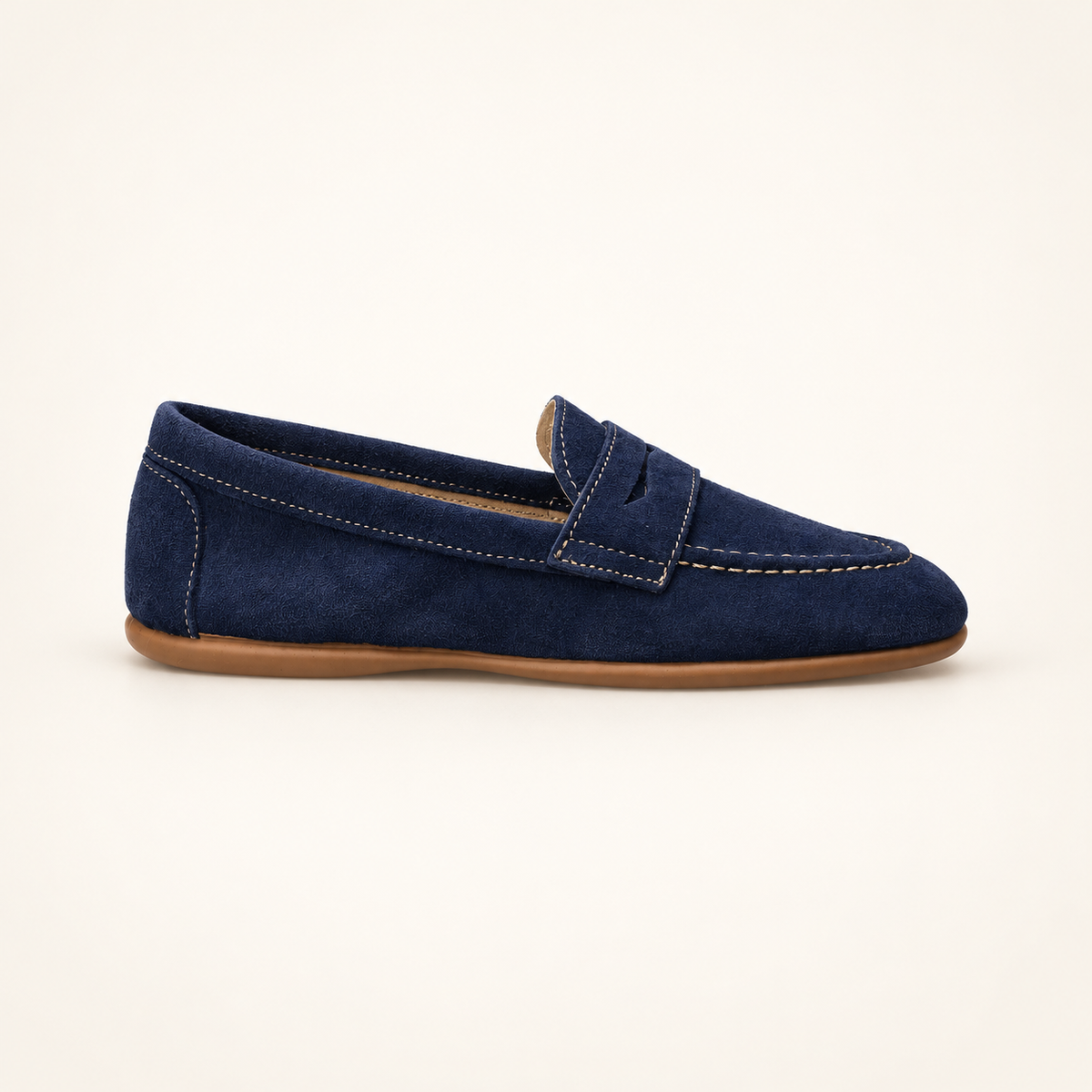 Suede Penny Loafer | Navy