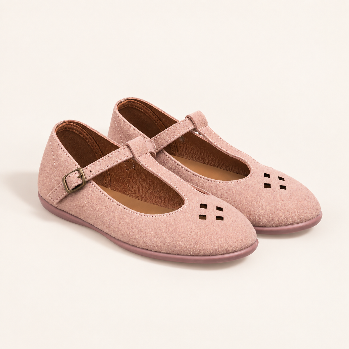 Suede T-Bar Mary Jane | Rose