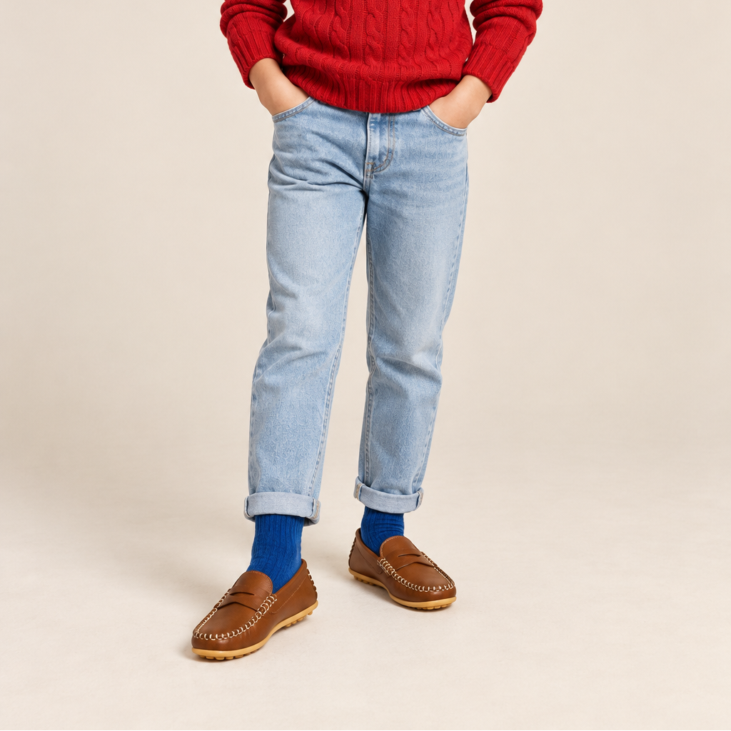 Alex Driver Moccasin | Natural Brown Leather