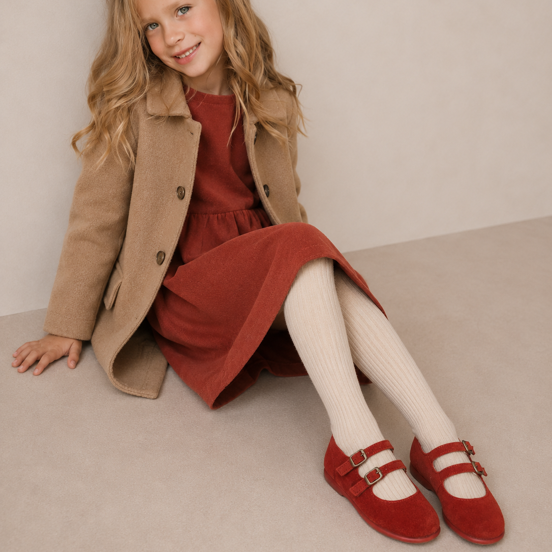Double-Strap Mary Jane | Red Suede