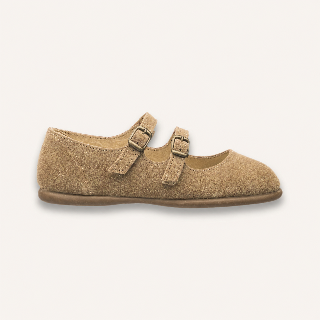 Double-Strap Mary Jane | Camel Suede