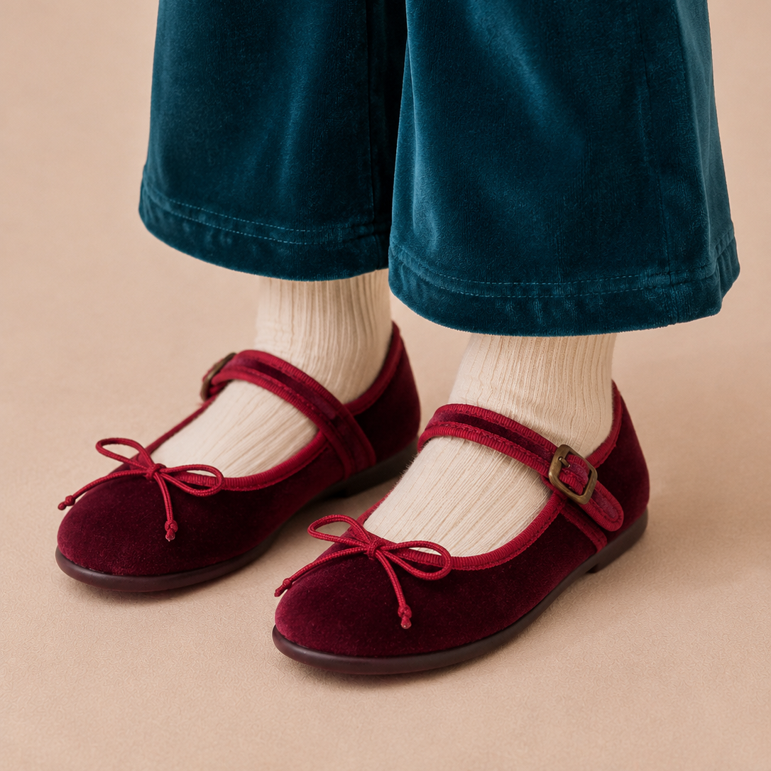 Ellis Velvet Ballet Flat | Garnet