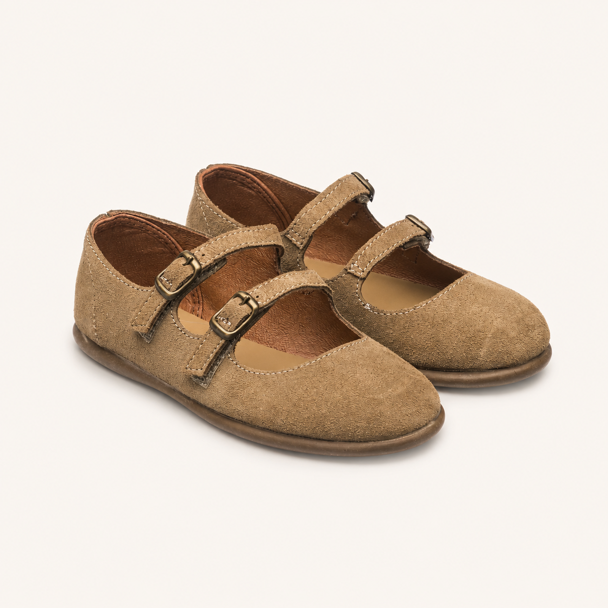Double-Strap Mary Jane | Camel Suede