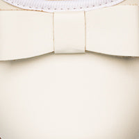 Elephantito - Bone-colored children's flat with a smooth finish and a simple bow on the toe.
