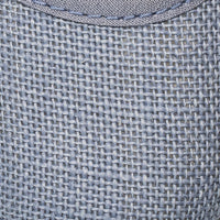 Elephantito - Close-up of textured indigo linen fabric on a Mary Jane shoe upper.