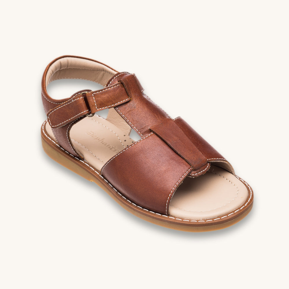 Boy Sandal | Natural Brown Leather