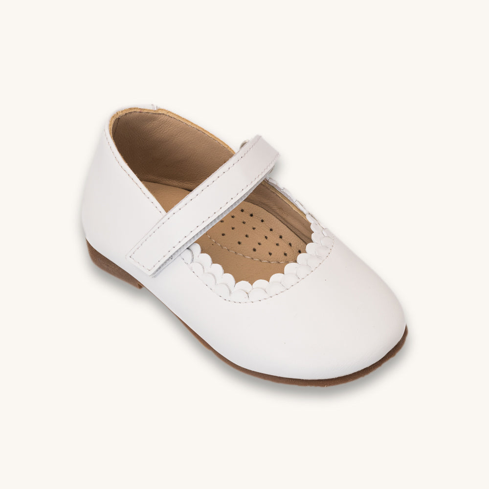 Toddler Aria Ballet Flat | White Leather