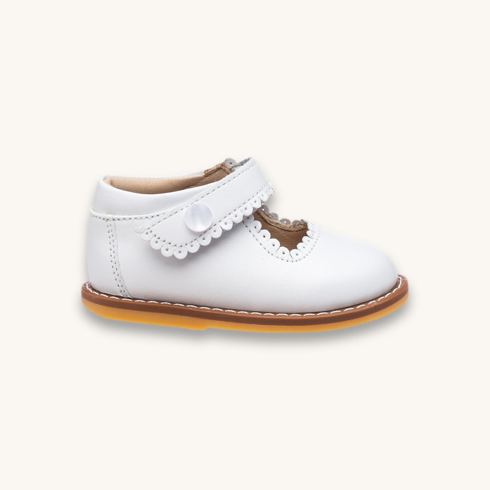 Toddler Mary Jane | White Leather