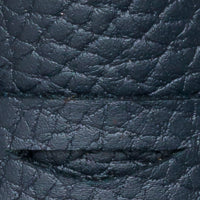 Blue textured leather toddler shoe with stitched detailing and a strap closure.