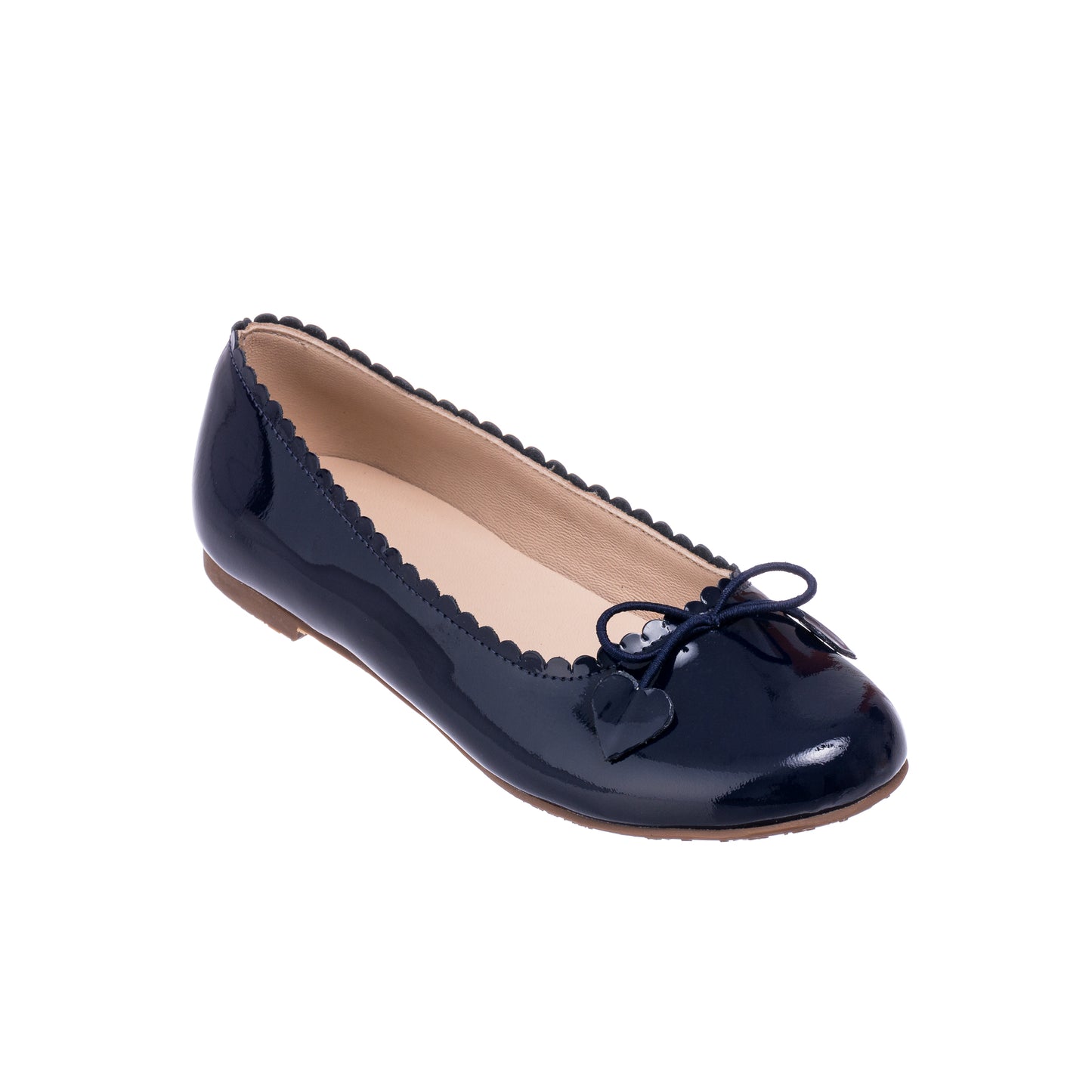 Scalloped Ballerina Patent Blue