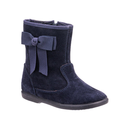 Boots with Bow Suede Navy