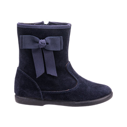 Boots with Bow Suede Navy