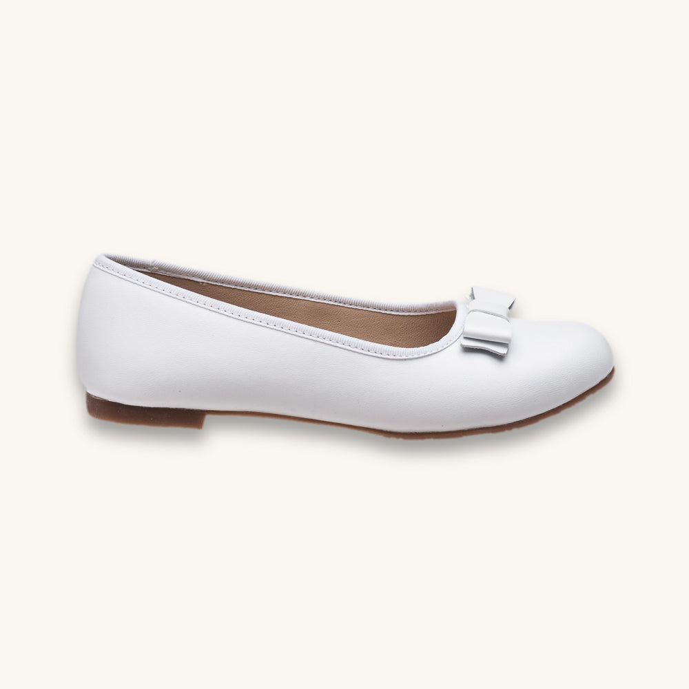 Camille Ballet Flat | White Leather