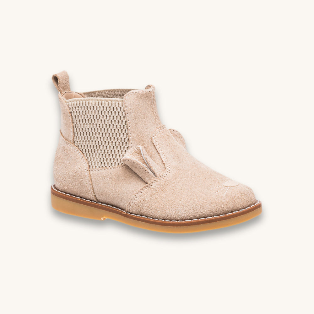 Teddy Chelsea Boot | Beige Suede
