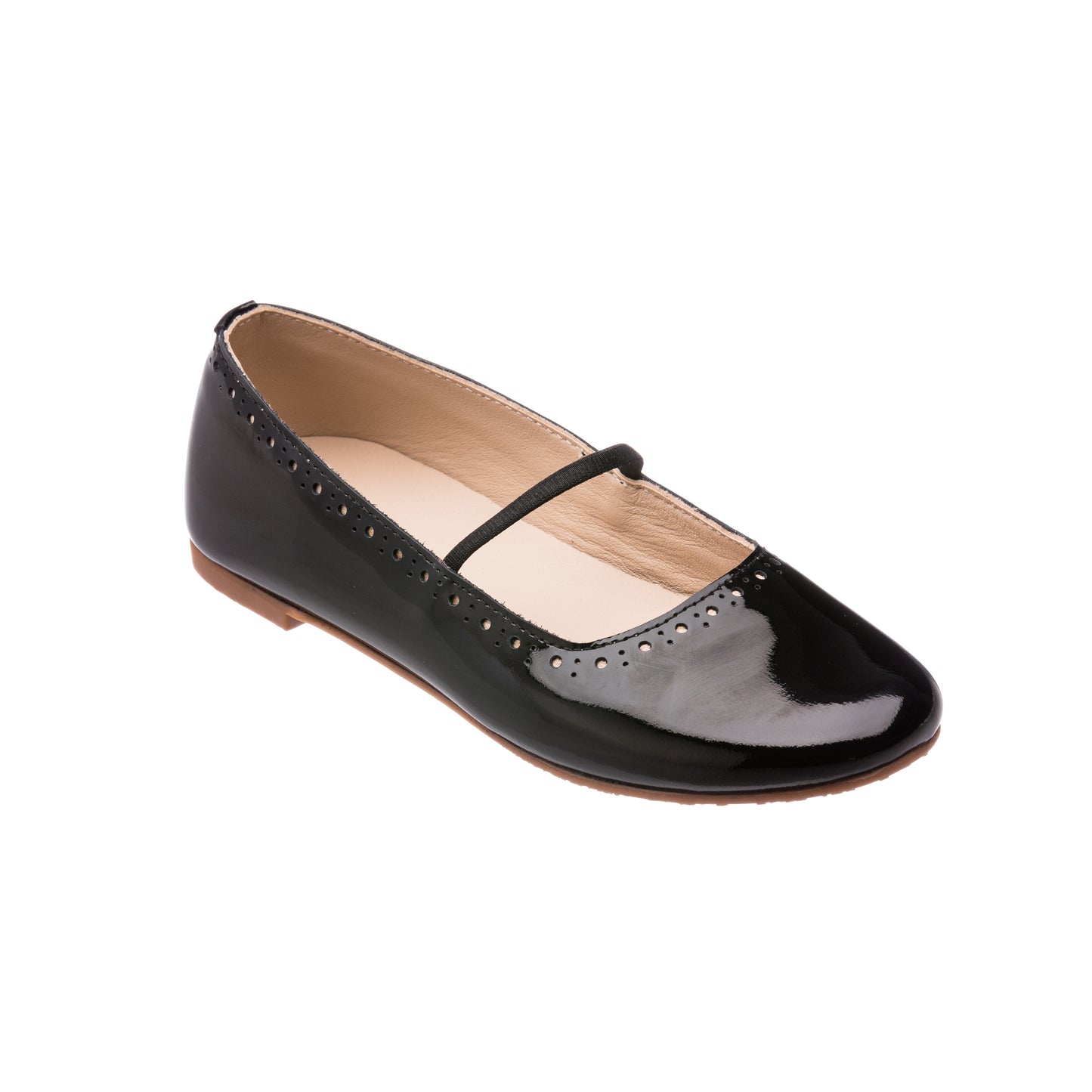 Patent Leather Girls Leather Ballet Flats Sasha Ballerina Patent Black