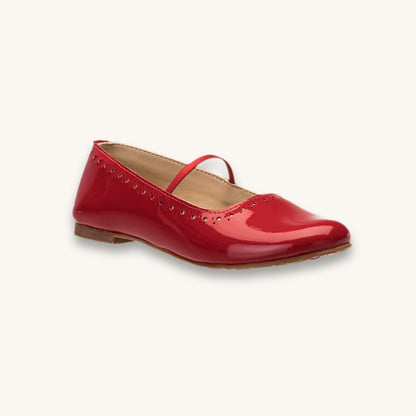 Sasha Ballet Flat | Red Leather