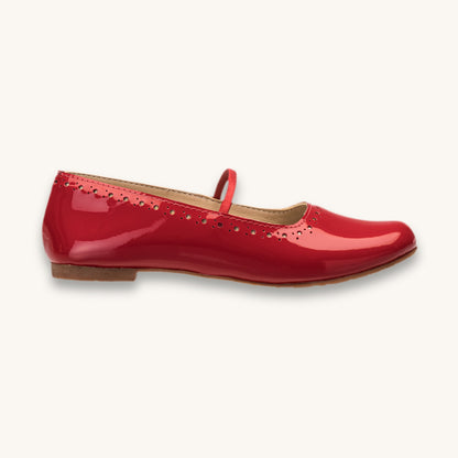 Sasha Ballet Flat | Red Leather