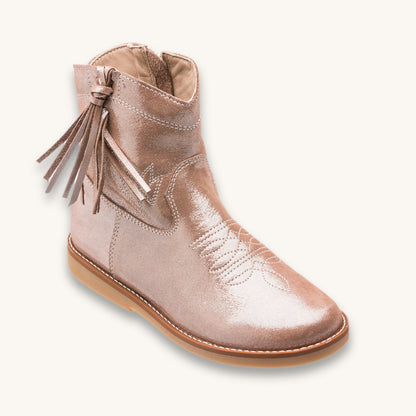 Bottes en daim Hannah, rose métallisé