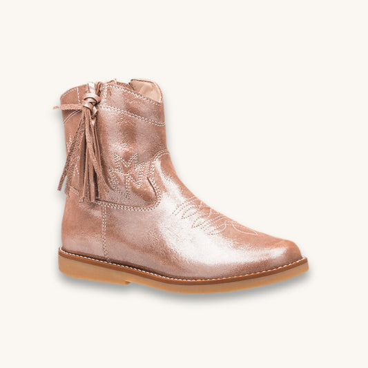 Hannah Suede Boot Metallic Blush