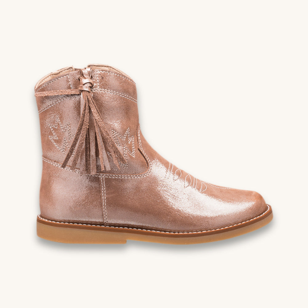 Bottes en daim Hannah, rose métallisé