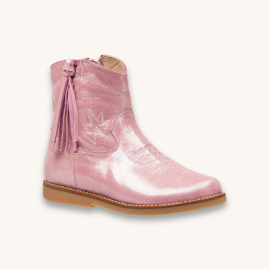 Bottes Hannah en daim rose métallisé