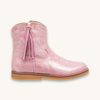 Bottes Hannah en daim rose métallisé