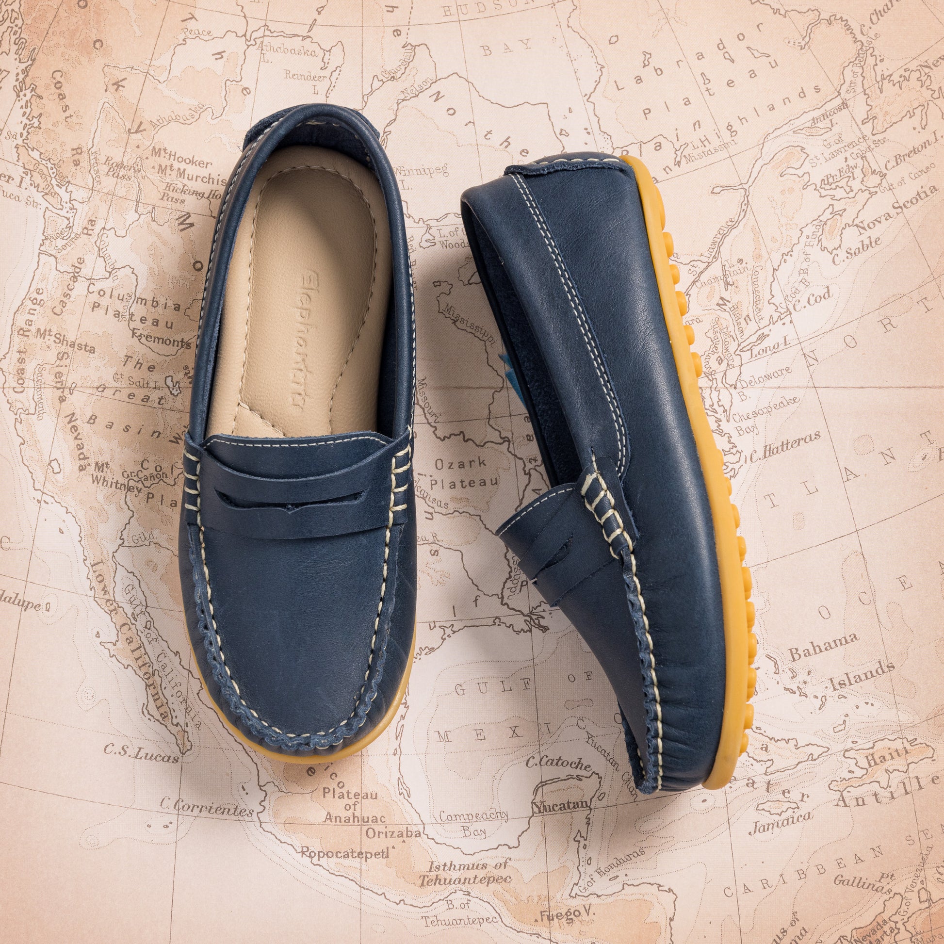 JP Moccasin Blue kids' loafers and moccasins