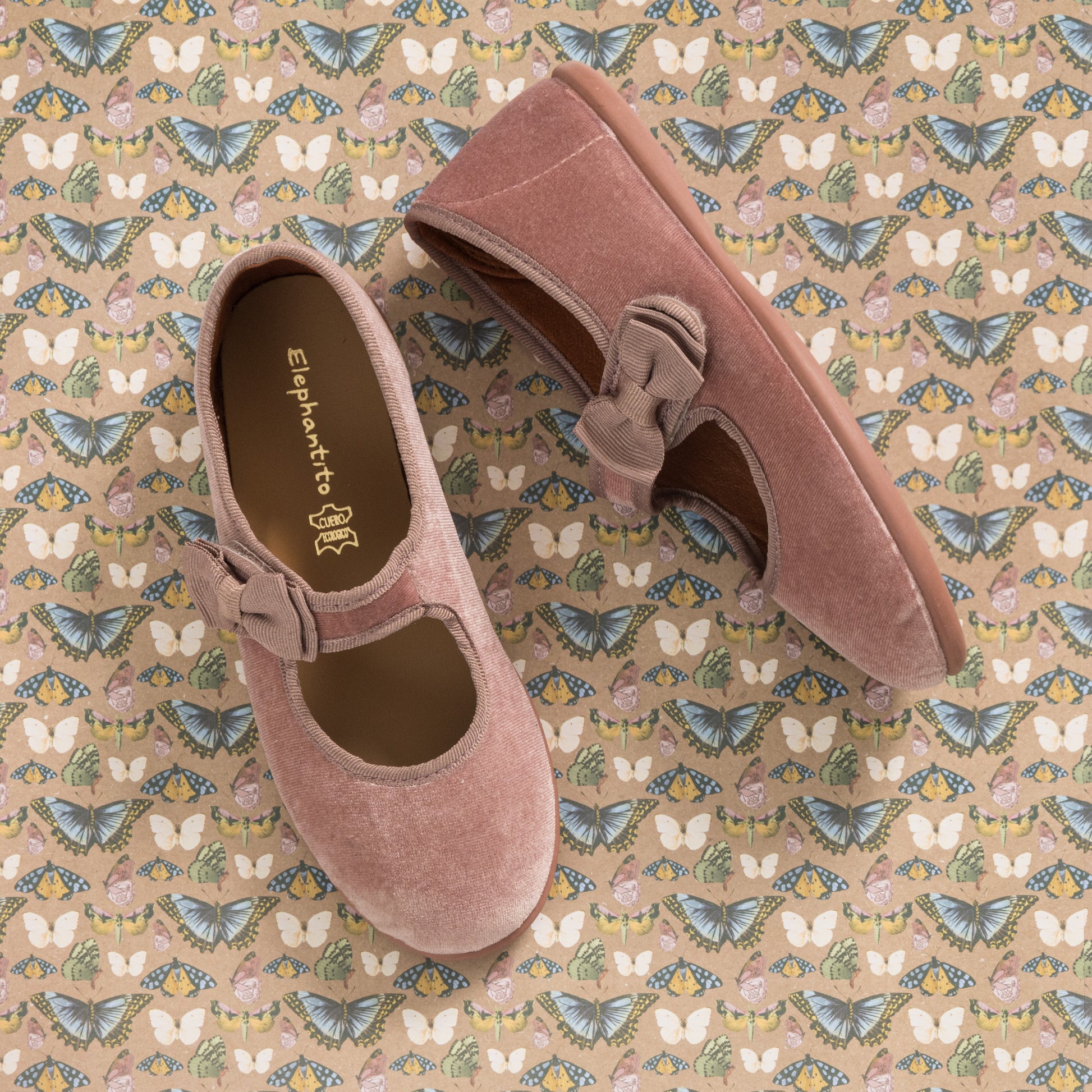 Girls Velvet Bow Mary Jane Rose | Ultimate Comfort and Softness Elephantito Girls Velvet Bow Mary Jane Rose | Ultimate Comfort and Softness Elephantito