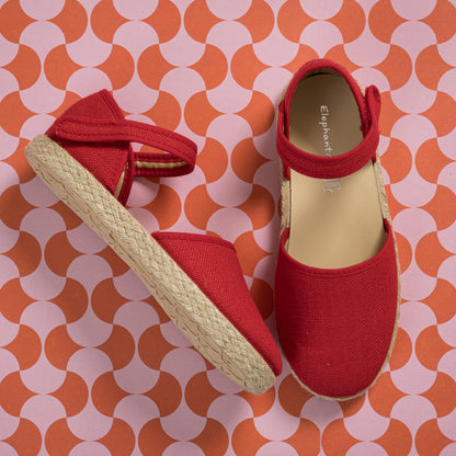 Linen Classic Espadrille Red