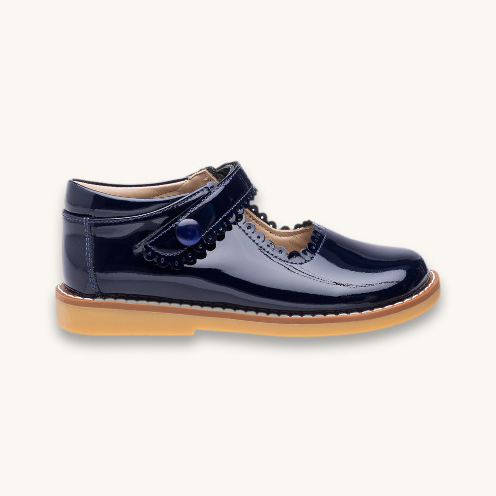 Mary Jane | Navy Blue Patent Leather