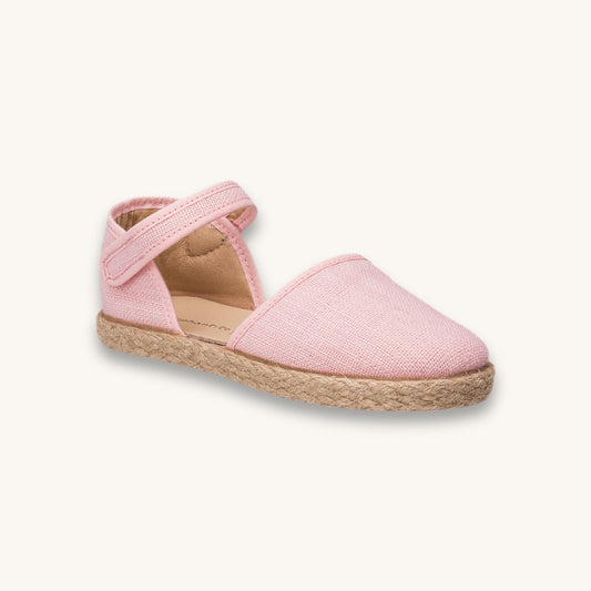 Espadrilles classiques en lin rose