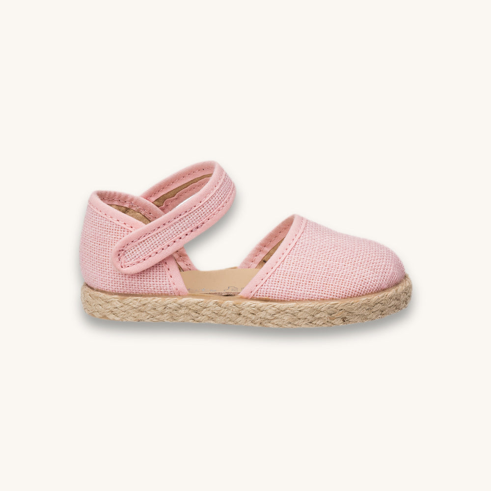 Espadrilles classiques en lin rose