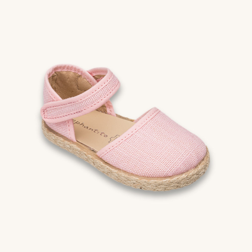 Espadrilles classiques en lin rose