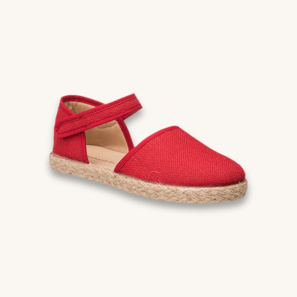 Espadrilles classiques en lin rouge