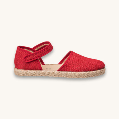Espadrilles classiques en lin rouge