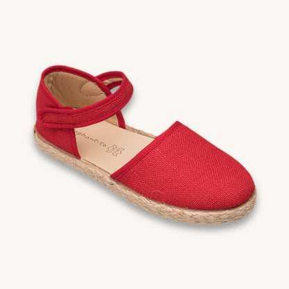 Espadrilles classiques en lin rouge
