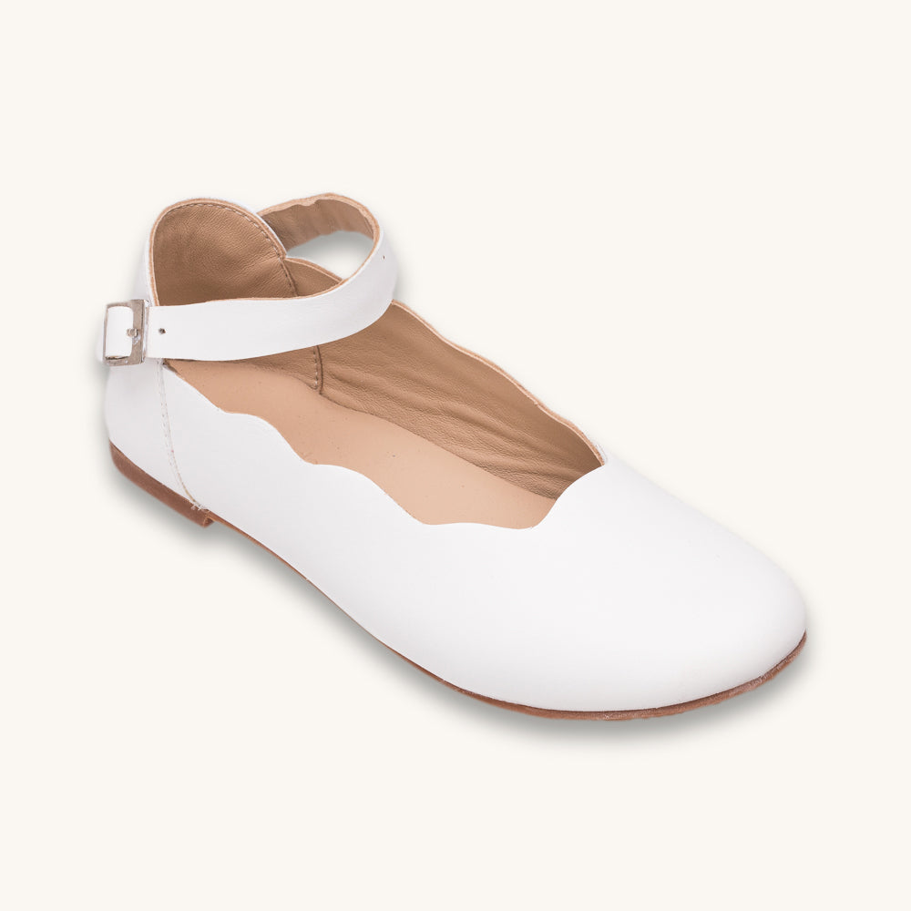 Ondina Ballet Flat | White Leather