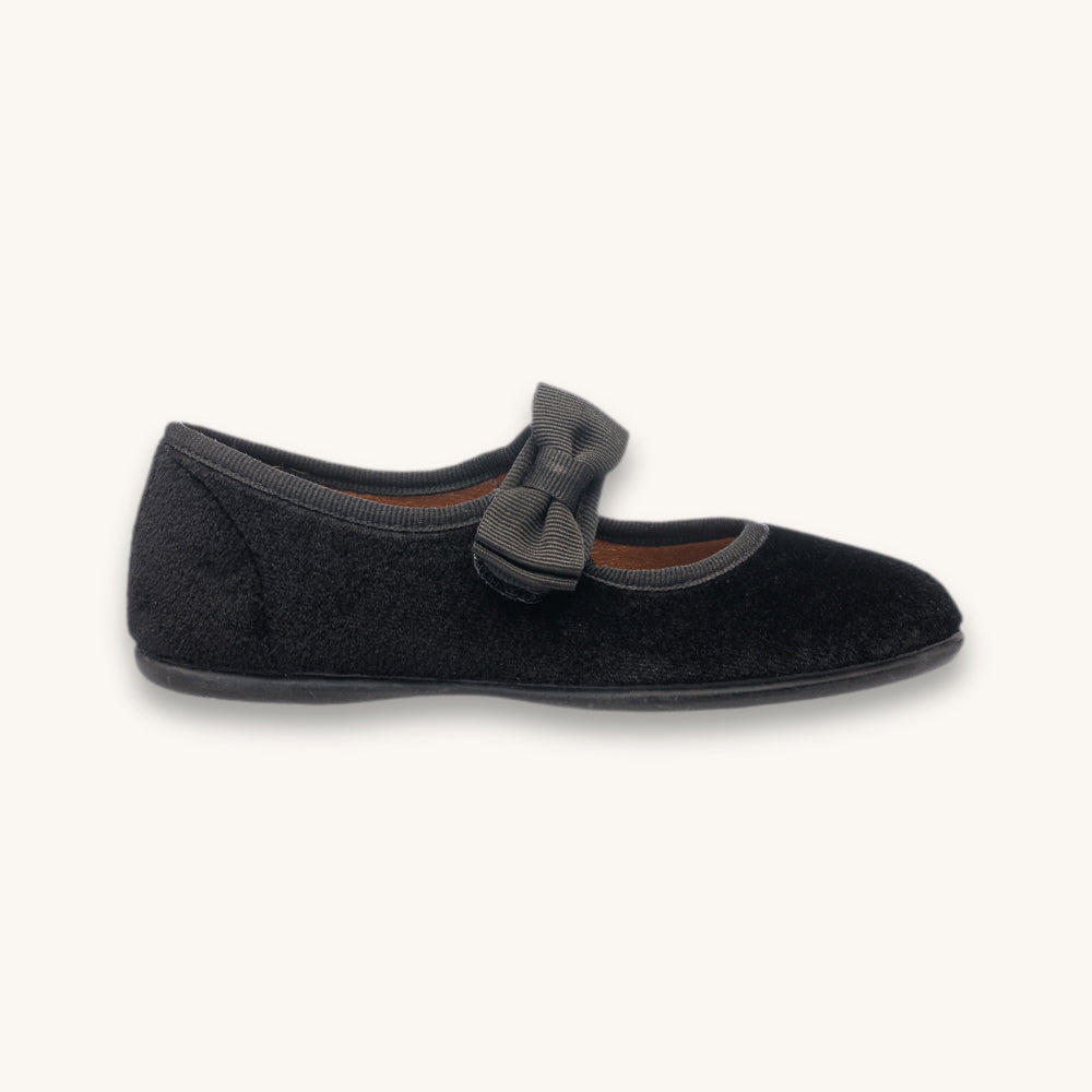 Velvet Bow Mary Jane | Black