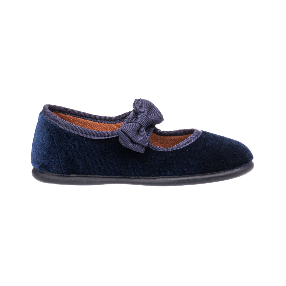 Velvet Bow Mary Jane Navy